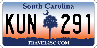 SC license plate KUN291