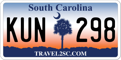 SC license plate KUN298