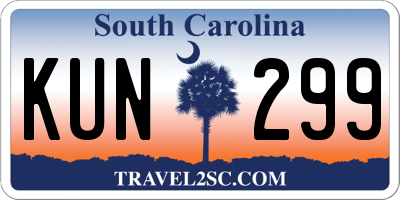 SC license plate KUN299