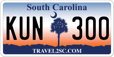 SC license plate KUN300