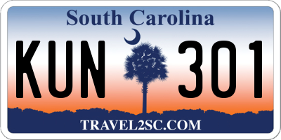 SC license plate KUN301