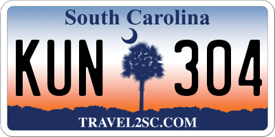 SC license plate KUN304