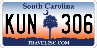 SC license plate KUN306