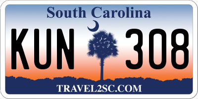 SC license plate KUN308