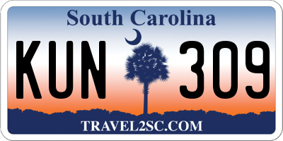 SC license plate KUN309