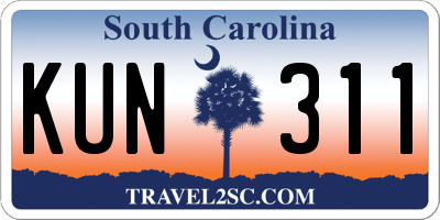 SC license plate KUN311