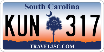SC license plate KUN317