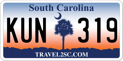SC license plate KUN319