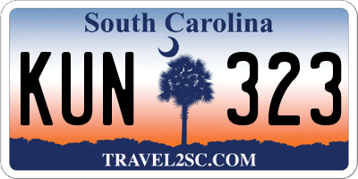SC license plate KUN323