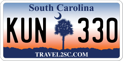 SC license plate KUN330