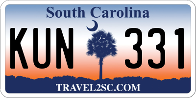SC license plate KUN331