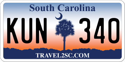 SC license plate KUN340