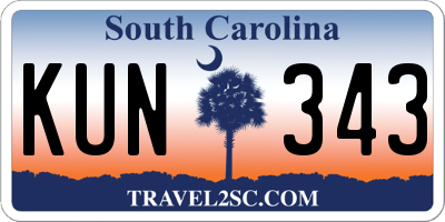 SC license plate KUN343