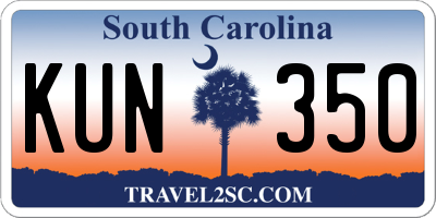 SC license plate KUN350