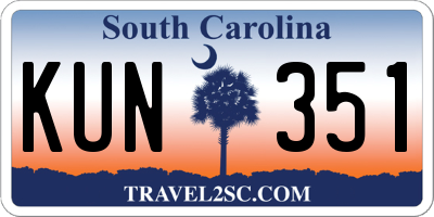SC license plate KUN351
