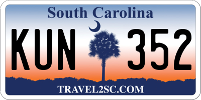 SC license plate KUN352