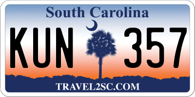 SC license plate KUN357