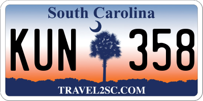 SC license plate KUN358