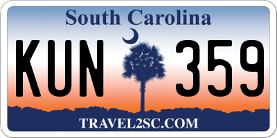 SC license plate KUN359