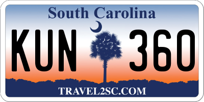 SC license plate KUN360