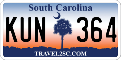 SC license plate KUN364