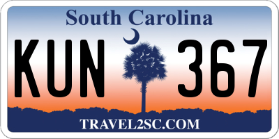 SC license plate KUN367