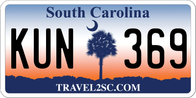 SC license plate KUN369