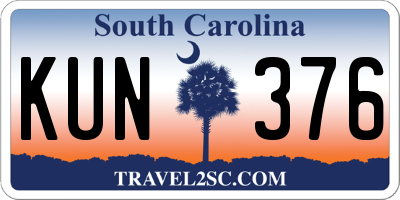 SC license plate KUN376