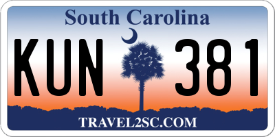 SC license plate KUN381