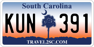SC license plate KUN391