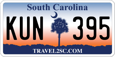 SC license plate KUN395