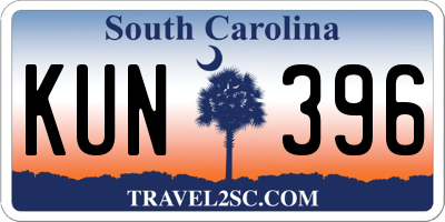 SC license plate KUN396