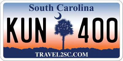 SC license plate KUN400