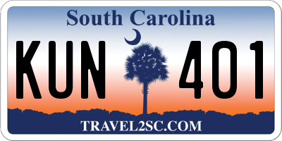 SC license plate KUN401