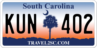 SC license plate KUN402