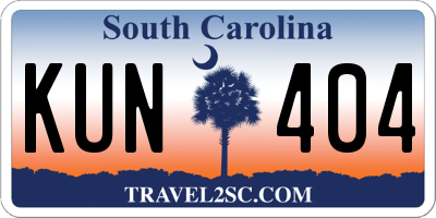 SC license plate KUN404