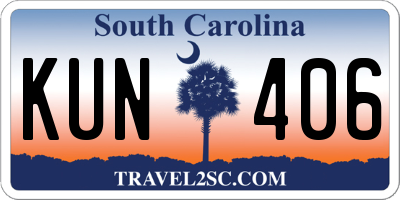 SC license plate KUN406
