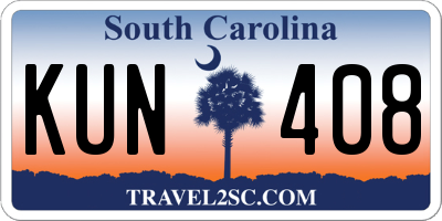 SC license plate KUN408