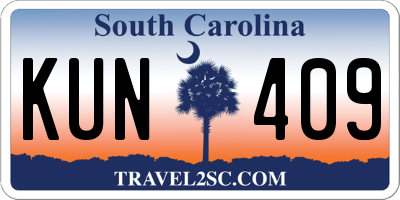 SC license plate KUN409