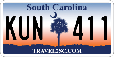 SC license plate KUN411