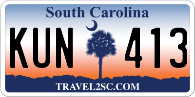 SC license plate KUN413