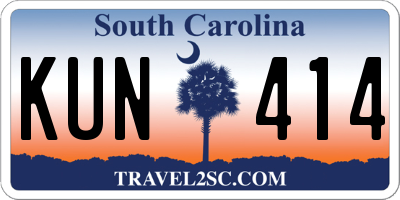 SC license plate KUN414