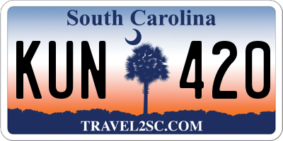 SC license plate KUN420