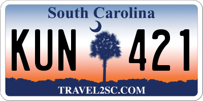 SC license plate KUN421