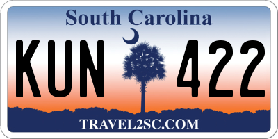 SC license plate KUN422