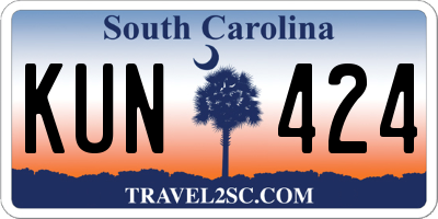 SC license plate KUN424