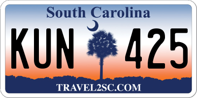 SC license plate KUN425