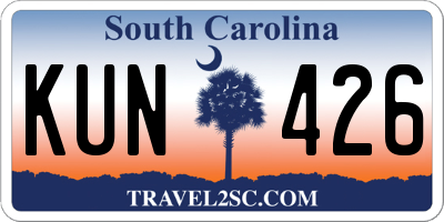 SC license plate KUN426