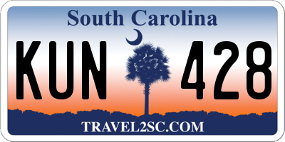 SC license plate KUN428
