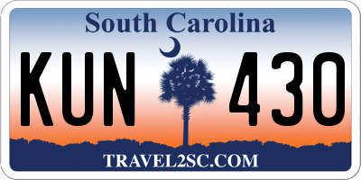SC license plate KUN430